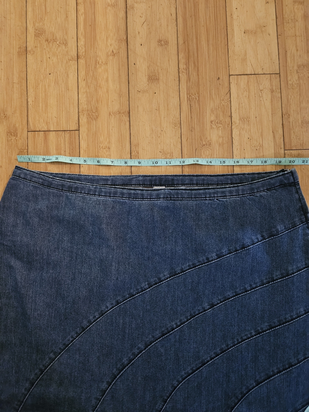 Cj Banks Midi Jean Skirt Size 18W Lightwash Denim Paneled Flared Western Cowgirl - Picture 10 of 12